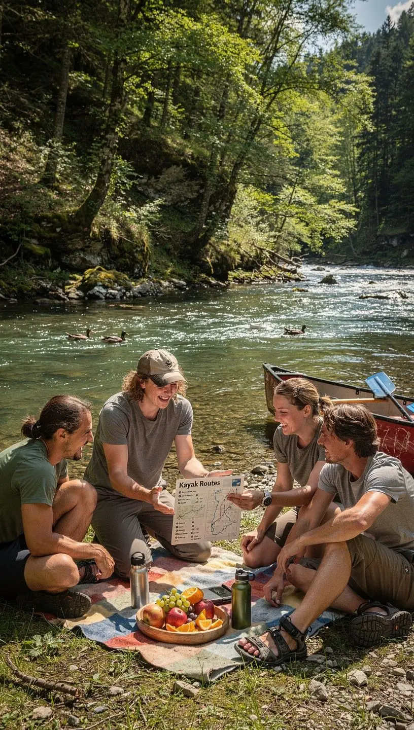 A traveler examining a detailed map of scenic routes in Slovakia, with highlighted points of interest.